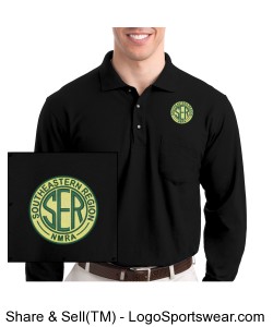 Port Authority Men's Silk Touch Long Sleeve Polo with Pocket Design Zoom